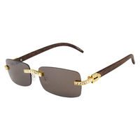 Lunettes Kenbo 2024 Marque de mode Lunettes de soleil carrées sans monture en gros Lunettes de soleil brillantes en diamant pour femmes