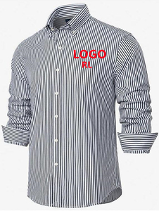 <span class=keywords><strong>Camicia</strong></span> Casual a Maniche Lunghe per <span class=keywords><strong>Uomo</strong></span>, Estiva, Traspirante in Poliestere/Cotone con Ricamo # <span class=keywords><strong>Camicia</strong></span> a <span class=keywords><strong>Righe</strong></span> con Bottoni e Logo RL # RL - Product Image 6