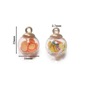 Pendentif en verre en forme de fruit en argile polymère transparente, 16x22mm, accessoire de bijoux à faire soi-même pour bracelet, collier, porte-clés - Product Image 2