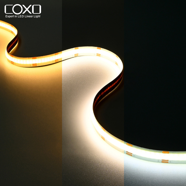 COXO Cct Cob Led Strip Light Dual 3 2 in 1 14w 3000k 4000k 5000k 6500k Tunable Adjustable Color Full Spectrum Cct Led Strip