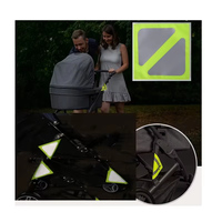 Logo de marque personnalisé Boucle d'avertissement de sécurité en plein air Fixation Autocollant d'étiquette réfléchissante haute visibilité pour bébé Charrette Landau Poussette Poussette