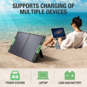 แผงโซลาร์เซลล์พับได้ EBL Sunpower แบบโมโนคริสตัลไลน์ ขนาดเล็ก 100 วัตต์ พกพาสะดวก แบบยืดหยุ่น บรรจุในกระเป๋า - Product Image 2