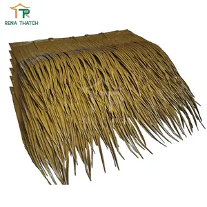 Chaume de palmier en fibres synthétiques artificielles résistant aux UV chaume synthétique ignifuge panneaux de chaume de palmier en HDPE