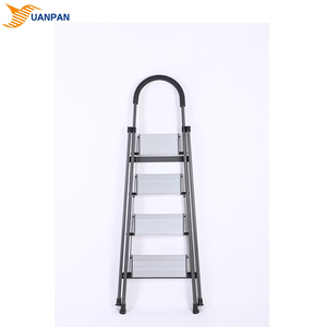 4 escalones rojos Pedal de aluminio Escalera retráctil para loft Escaleras baratas con pasamanos - Product Image 6