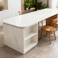Pierre artificielle OEM, quartz blanc Calacatta, grande dalle, comptoirs de cuisine modernes pour hôtel, avec design de modèle 3D