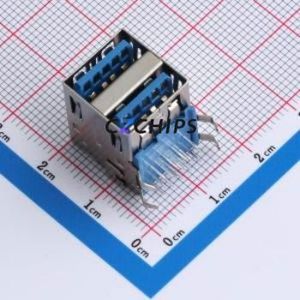 USB-303WSD-BRW USB Connector Through hole Component (THT) Connector Type-A Female Right Angle Insert 4Px2 - Product Image 1