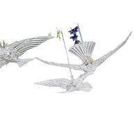 Lustre Lumineux en Acrylique Transparent à 10 Oiseaux GreenLife GW-L48 de Haute Qualité pour Scènes de Mariage, Blanc Chaud, Vente en Gros