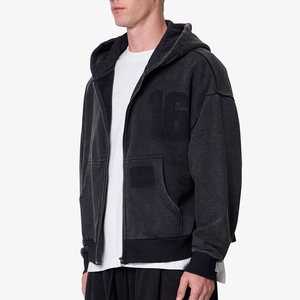 ผู้ผลิต <span class=keywords><strong>OEM</strong></span> เสื้อฮู้ดดี้สไตล์วินเทจ ลุคทำเก่า ซักแบบวินเทจ เสื้อคลุมสไตล์วินเทจ ซิปด้านหลัง - Product Image 2