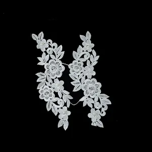 Beautiful Dress Cotton <strong>Lace</strong> Embroidered Long <strong>Sleeve</strong> Trim Applique <strong>for</strong> DIY White Pearl Collar Decoration <strong>Lace</strong> Trim - Product Image 1