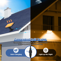 Lampe murale solaire LED OVO-045, type split, détecteur de mouvement PIR, 3 modes, télécommande, étanche, pour jardin, cour, allée, entrée de garage