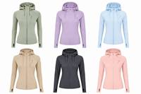 Veste de protection solaire à capuche intégrale pour femme FlowForm UPF50+ - Spandex/Nylon, séchage rapide, respirante, capuche réglable