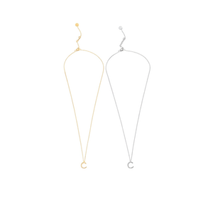 Collar con Colgante de Diamante en Forma de Letra C, Cadena de Acero Inoxidable de 6 mm, Estilo Collar - Product Image 1