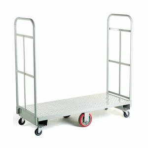 Plataforma do diamante do aço industrial estreita u-barco dinheiro e carrinho de transporte - Product Image 6