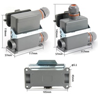 Connecteur Rectangulaire Étanche IP65 Robuste BYLJQ HDC-HE-016 020 avec Capot Métallique pour Câblage Externe d'Équipements Industriels