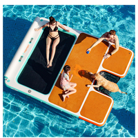 Plateforme flottante gonflable FBsport pour piscine, quai flottant gonflable en PVC, station flottante gonflable