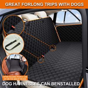2024 nueva versión cubierta de asiento trasero de coche para perros cama de coche para mascotas hamaca 100% impermeable tablero inferior duro cubierta de asiento de coche para perros - Product Image 2