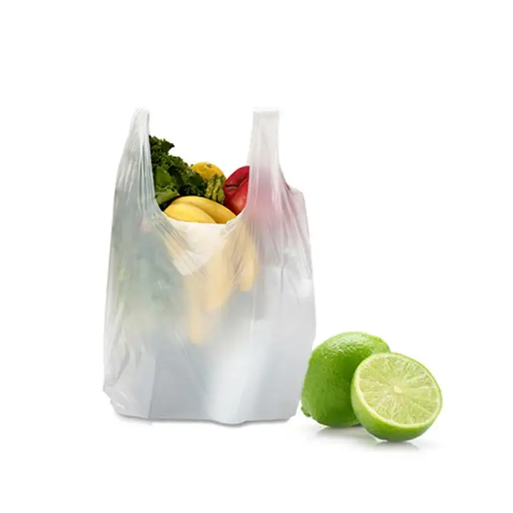 खरीदारी बाजार टी-शर्ट बैग hdpe/ldpe बनियान बैग ग्रेजर प्रिंटिंग टिकाऊ प्लास्टिक पैकेजिंग
