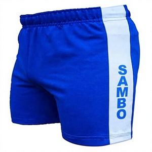 Pantalones Cortos de Lucha <span class=keywords><strong>Sambo</strong></span> Unisex Azules de Secado Rápido, Transpirables, de Poliéster, Corte Regular, para Adultos, Ropa de Artes Marciales con Estampado por Transferencia de Calor - Product Image 3