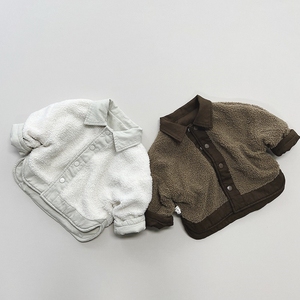 Automne hiver enfants filles garçons <span class=keywords><strong>Sherpa</strong></span> polaire épaissir chaud des deux côtés solide doux rétro manteau enfants veste - Product Image 6