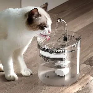 2.2 L transparent circulating filtered pet water dispenser cat water fountain replacement filters