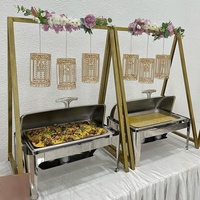 Présentoir à fleurs en acier inoxydable pour traiteur, ensemble de buffet, centre de table, plat de service de luxe doré pour mariage Truepai