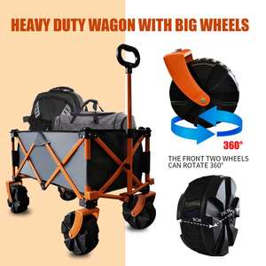 Wagon de jardin pliable de grande capacité pour le camping en plein air chariot pliable portable plate-forme effondrée pour le jardin OEM - Product Image 6