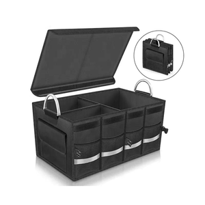 Organizer Premium per Bagagliaio Auto con Coperchio - Pieghevole, Antiscivolo, Grande Capacità, Doppio Ripiano, in Poliestere - Product Image 1