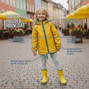 Chaqueta Impermeable para Niños, con Capucha, Cortavientos, <span class=keywords><strong>de</strong></span> Nailon, con Cierre, para Primavera, para Niñas, con Logotipo Personalizado, Colores en Contraste - Product Image 5