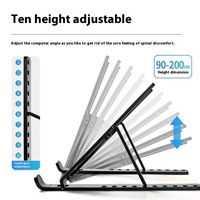Support pour ordinateur portable pliable et réglable en hauteur, support de rangement portable, support de refroidissement pour ordinateur