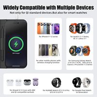 Tapis de souris en cuir pliable avec charge sans fil, tablette d'écriture, charge rapide Qi 15W, tapis de voyage pour iPhone/iWatch, utilisation au bureau