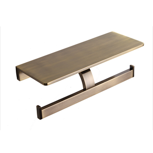 Portarrollos de papel higiénico montado en la pared ajustable de latón cromado negro moderno soporte de papel de seda de baño - Product Image 3