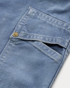 Acid Washed Double Knee Baggy Jeans <b>Men</b> Private Design Patch <b>Leather</b> Stitching Baggy Fit Distressing <b>Men's</b> Cargo Denim Jeans - Product Image 4