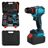 Perceuse sans fil légère 21V sans balais, 2 vitesses, avec batterie au lithium, tournevis électrique, coffret d'outils électriques professionnels
