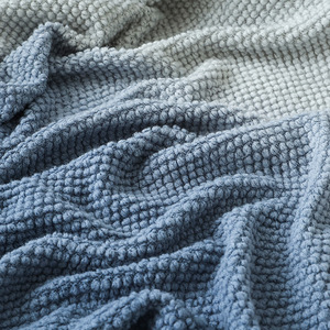 FF6263 Plaid tricoté <span class=keywords><strong>dégradé</strong></span> pour la décoration intérieure avec franges à pompons, couverture douillette tissée style bohème pour canapé et lit - Product Image 3