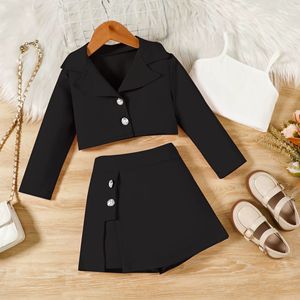 Abbigliamento Casual da ragazza in stile europeo tre pezzi abito da ragazza vestito rosso alla moda per bambini maniche lunghe + <span class=keywords><strong>gonna</strong></span> plissettata da ragazza + top - Product Image 4