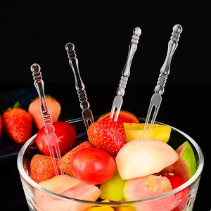 Talheres descartáveis de qualidade alimentar PP PS para garfos de frutas em estilo japonês