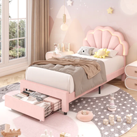 Populaire Simple Moderne Belle Princesse Lit Dessin Animé Shell Lit Lit D'enfant Avec Tiroirs De Rangement