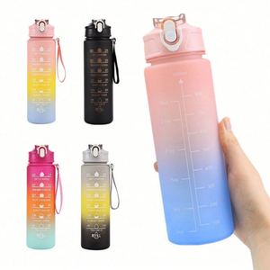 Jarra de Agua Deportiva de 1 Litro sin BPA para Actividades al Aire Libre, con Marcador de Tiempo, Botella de Agua Motivacional de Plástico Grande - Product Image 3