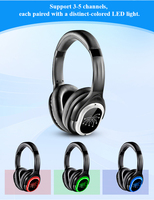 Headset Pesta Senyap 3-Kanal CE/FCC/ROHS UHF Soft Cuffie Bass Boost HIFI LED Nirkabel & Transmitter