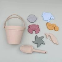 Ensemble de 6 jouets de plage en silicone portables, seau à sable pour enfants de 3 ans, amusants pour la mer