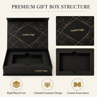 Boîte de cartes de visite en carton noir rigide en forme de livre avec logo personnalisé, emballage en boîte douce au toucher, boîte cadeau pour cartes VIP