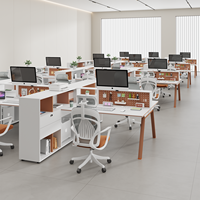 Ensemble de postes de travail modulaires en bois Shuo Ran pour bureaux commerciaux, autoportants, garantie 5 ans, tiroirs de rangement utilitaires, 2/4/6/8 bureaux