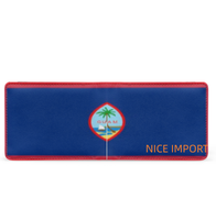 Dompet Kulit Bendera Guam untuk Pria Dompet Lipat Dua Kapasitas Ekstra dengan Jendela ID Dompet Tipis dengan Banyak Slot Kartu