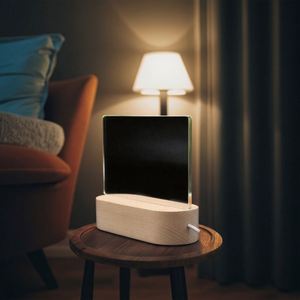 New 3-Tone Oval Wooden Lamp Holder with 3D Crystal <b>Ball</b> Portable USB <b>LED</b> Night Light Remote Control Middle Sizes - Product Image 5