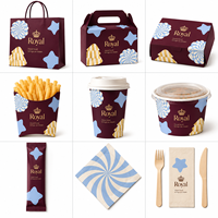 Boîtes rigides en papier kraft imprimées sur mesure, sacs, gobelets, bols avec logo pour l'emballage à emporter des restaurants - Vente en gros