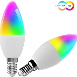 Lampe à LED intelligente WiFi en aluminium, lumière de bougie, commande vocale Alexa, RGBCW, lampe de table, ampoule pointue <span class=keywords><strong>E14</strong></span>, Tuya <span class=keywords><strong>Smart</strong></span> Life - Product Image 5