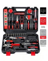 Kit de Herramientas para Electricista y Carpintero - Kit de Mantenimiento Manual con Herramientas Metálicas, Estuche Rígido, Garantía de 3 Años