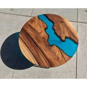 2025 Modern Bamboo Resin <b>Epoxy</b> Slab Dining & <b>Coffee</b> <b>Table</b> Waterproof Foldable Home Furniture for Hotel Use - Product Image 4