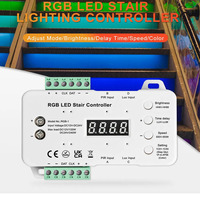 Contrôleur d'éclairage d'escalier à bande LED industrielle RGB, interrupteur manuel, alimentation SMD5050, 16-20 marches, capteur de ligne principale, utilisation en cuisine
