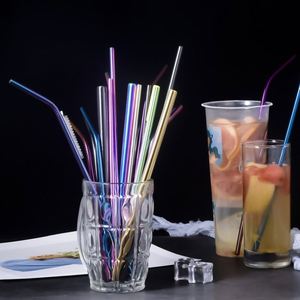 Hot Sale Set of 5 <b>Reusable</b> Stainless Steel Metal <b>Straws</b> Drinking <b>Straw</b> - Product Image 3